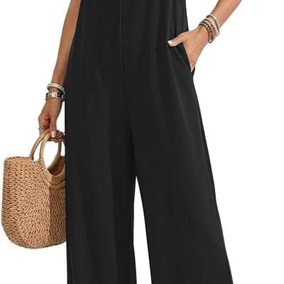 Ekouaer Womens Causal Sleeveless Jumpsuits Summer Boho